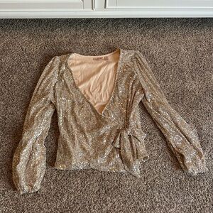 Sparkling Sequin Blouse - silver